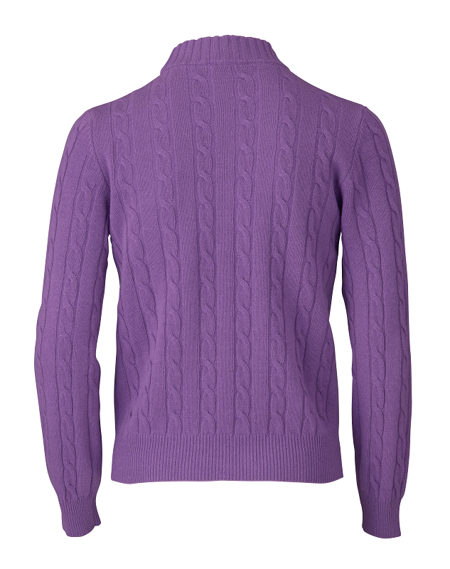 【277501RM】ケーブル編みモックネックニット