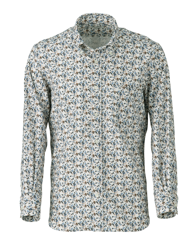 【279421N】コーデュロイ フラワープリントシャツ