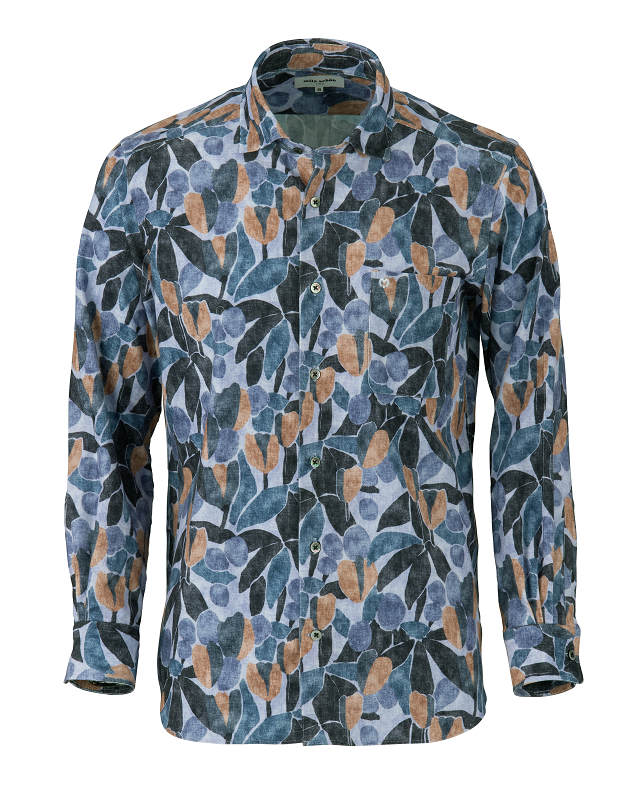 【279422ED】コーデュロイ フラワープリントシャツ