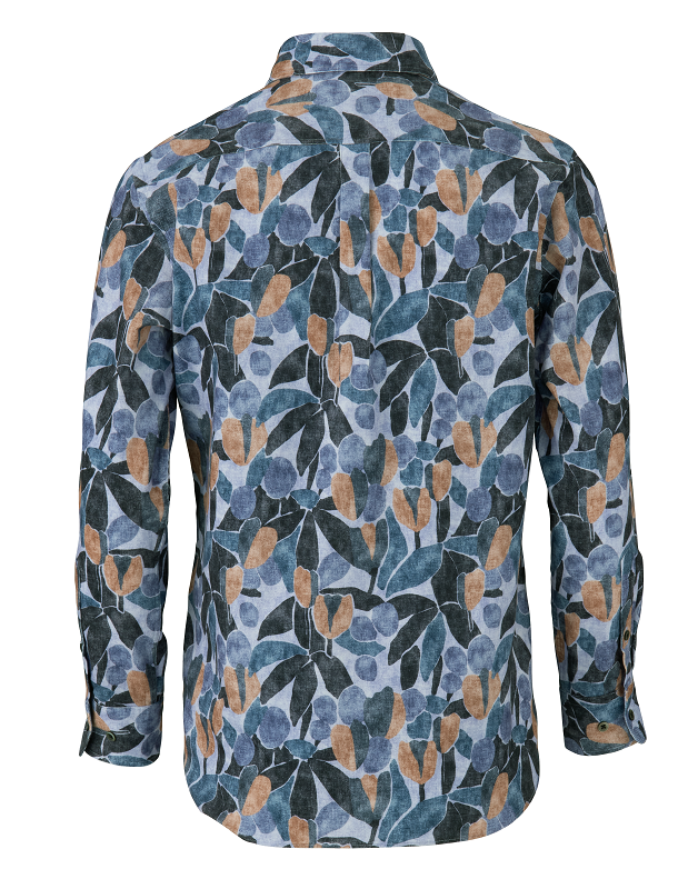 【279422ED】コーデュロイ フラワープリントシャツ