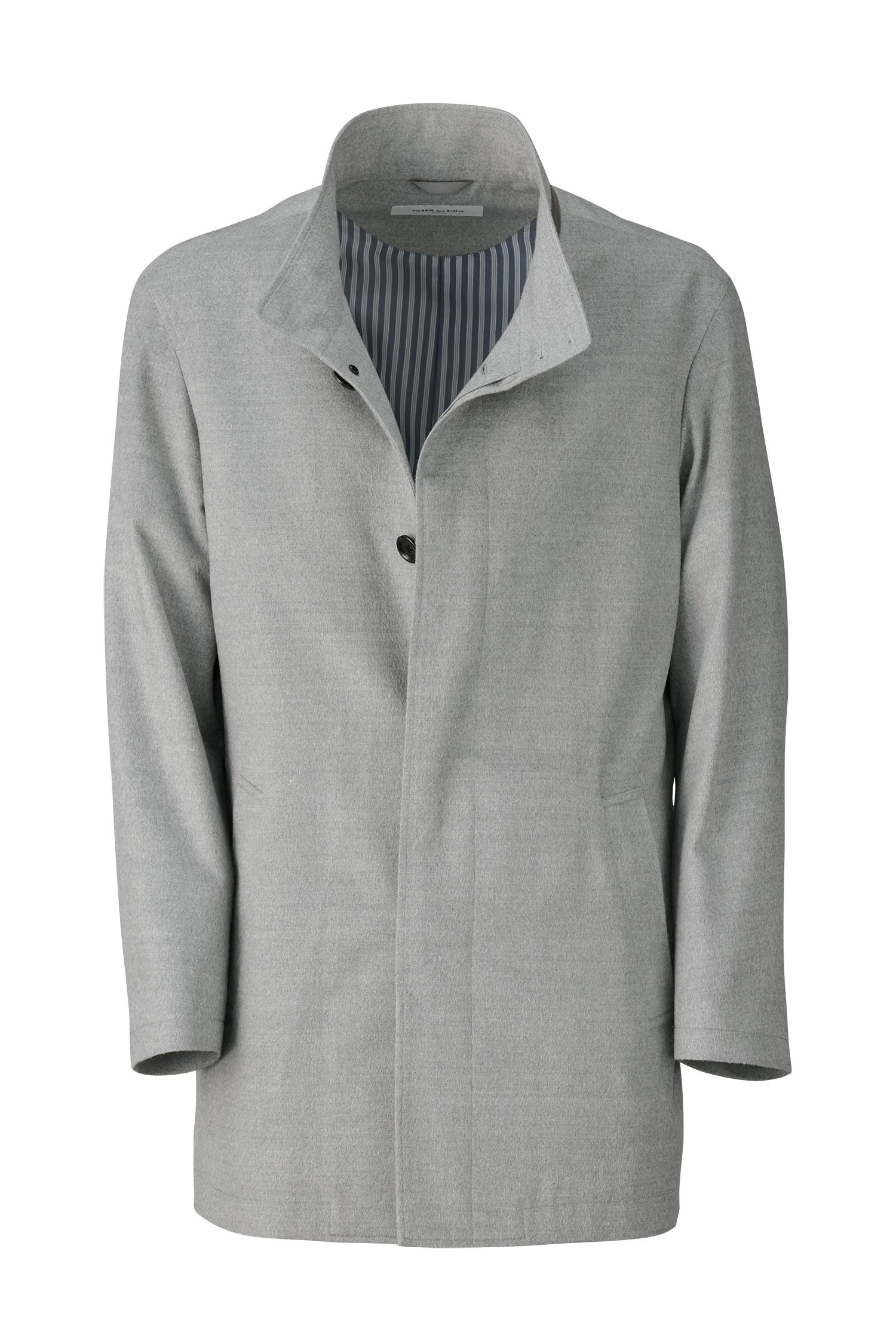 【25403MFL】シルクウール スタンドカラーハーフコート