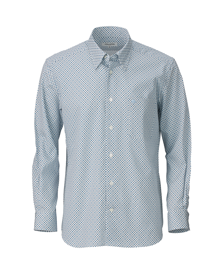 【889406ED】小紋柄プリントシャツ