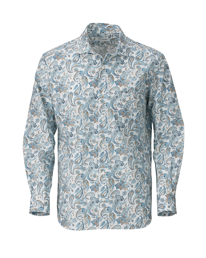 【889410EM】ペイズリープリントシャツ